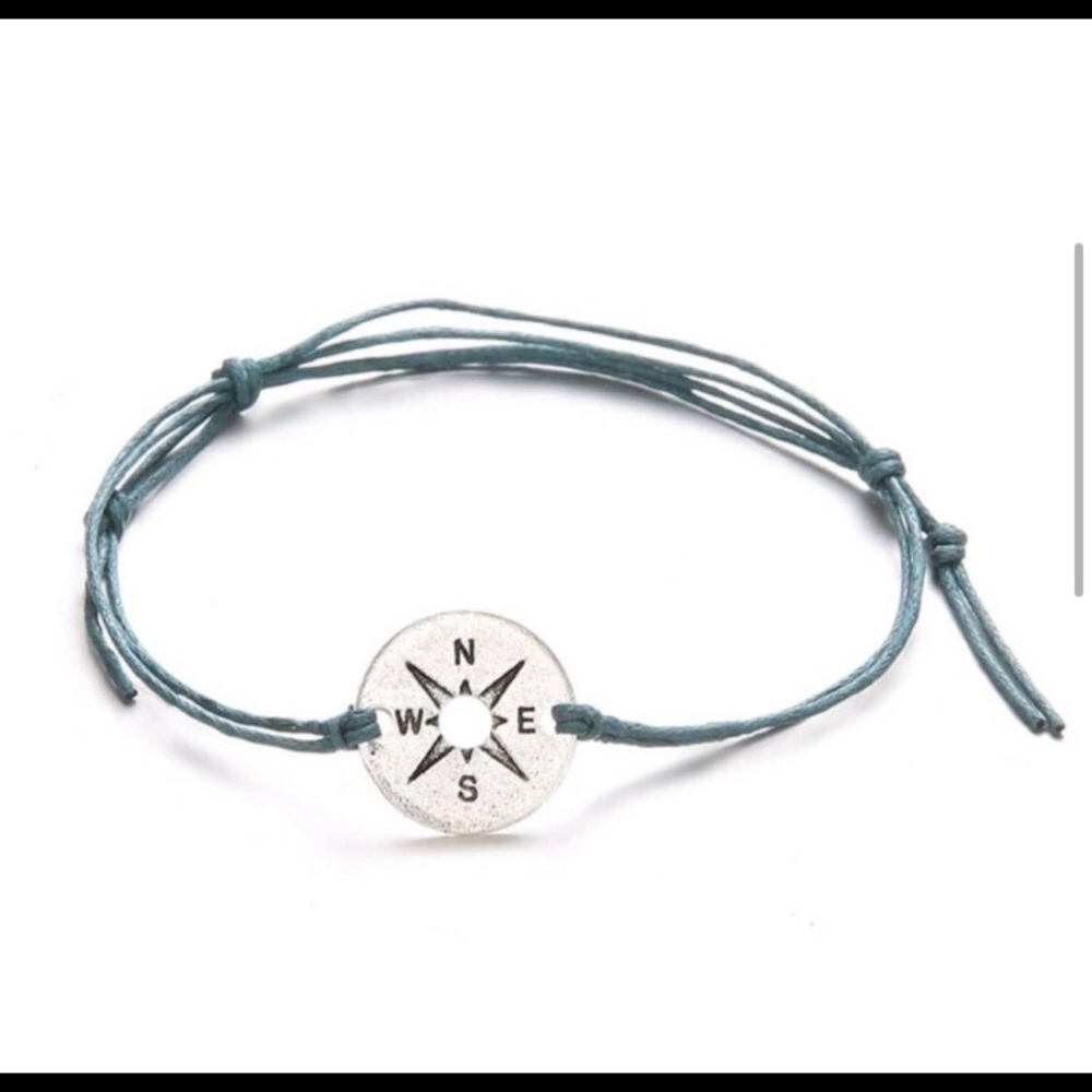 anklet set 2pc blue string turtle compass trend - Picture 4 of 6
